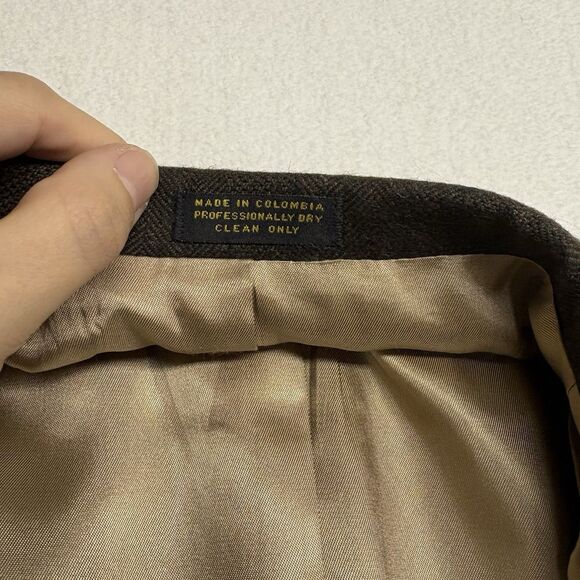 Oscar de la Renta Men's Tailored Wool Blazer Jacket  Brown Tweed Sport Coat VTG - Picture 7 of 9